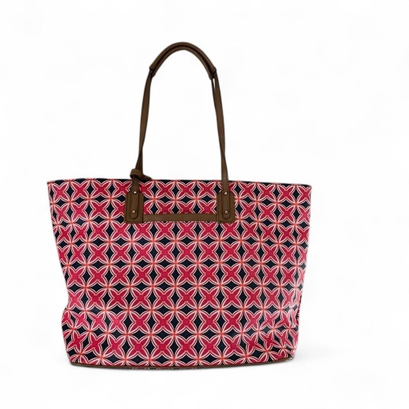 Stella & Dot Geometric Pink and Blue Travel Bag - Picture 1 of 5